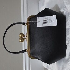 Coach Kisslock Frame Bag 16 Glovetanned Leather Black